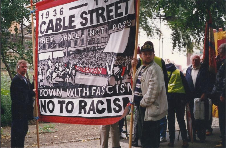 Anti-fascists lead the march in 1996