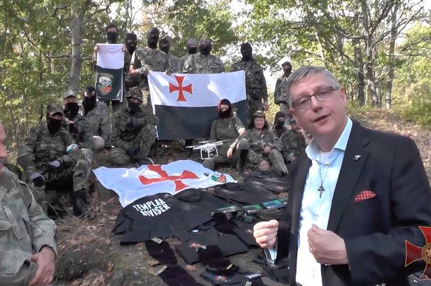 Britain First founder Jim Dowson was filmed with the Shipka Bulgarian National Movement [Photo: Daily Record]
