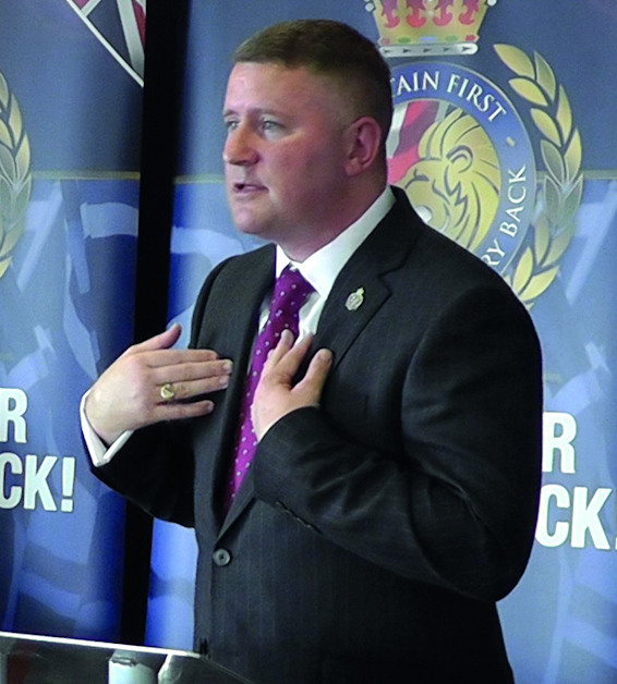 Paul Golding, who has temporarily stood down as leader of Britain First