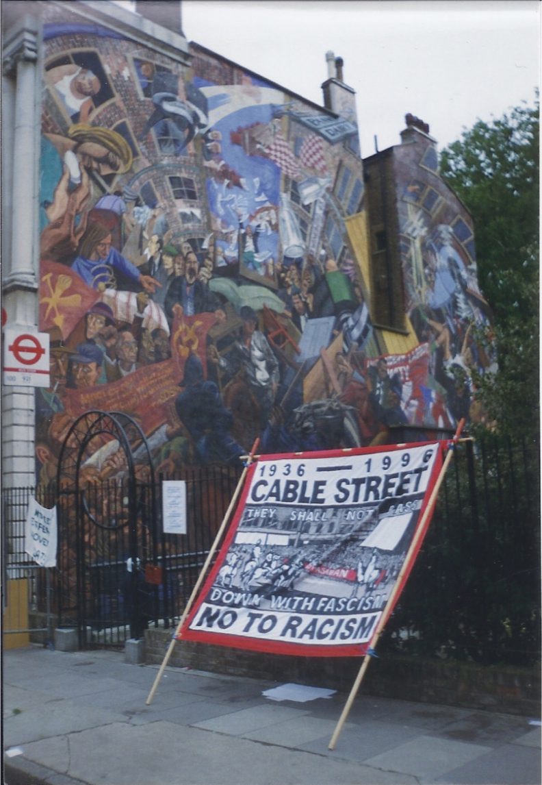 The famous Cable St mural depicting the Battle of Cable Street