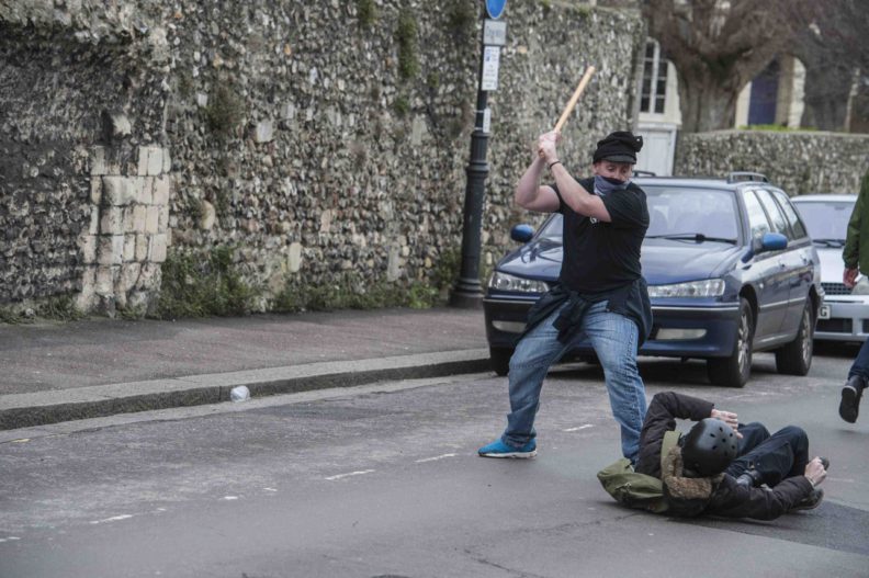 Nazi Peter Atkinson attempts to murder anti-fascist photographer Kelvin Williams in Dover on 30 January 2016
