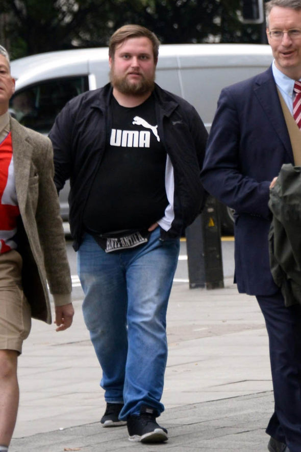 David Czerwonko on his way to court, accompanied by Jeremy Bedford-Turner (right)